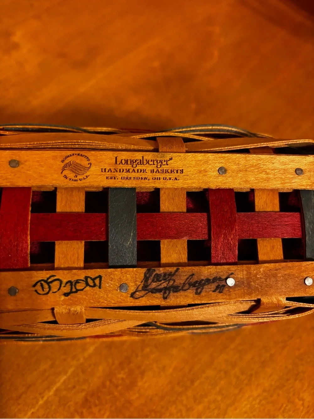Signed 2007 Longaberger American Celebrations Tidbit Basket